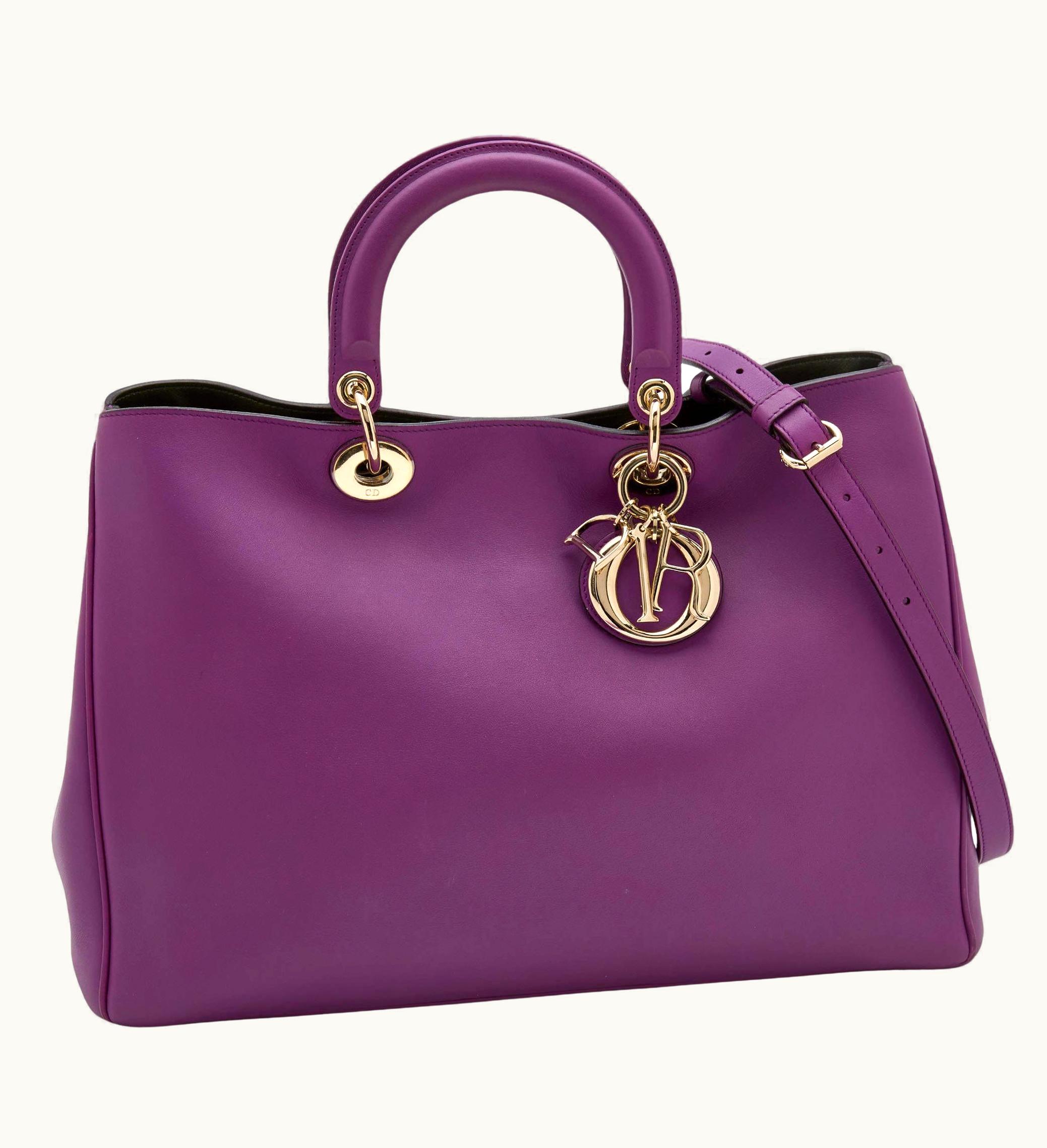 Dior Purple Leather Large Diorissimo Shopper Tote UZ0569254