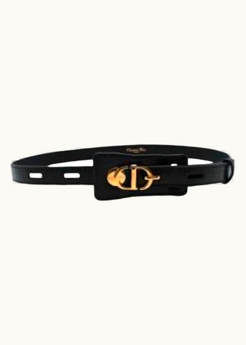 Dior Dior Black Leather Montaigne Belt UZ0569262
