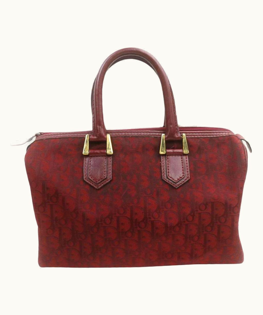 Dior Dior Bordeaux Monogram Trotter Boston Bag