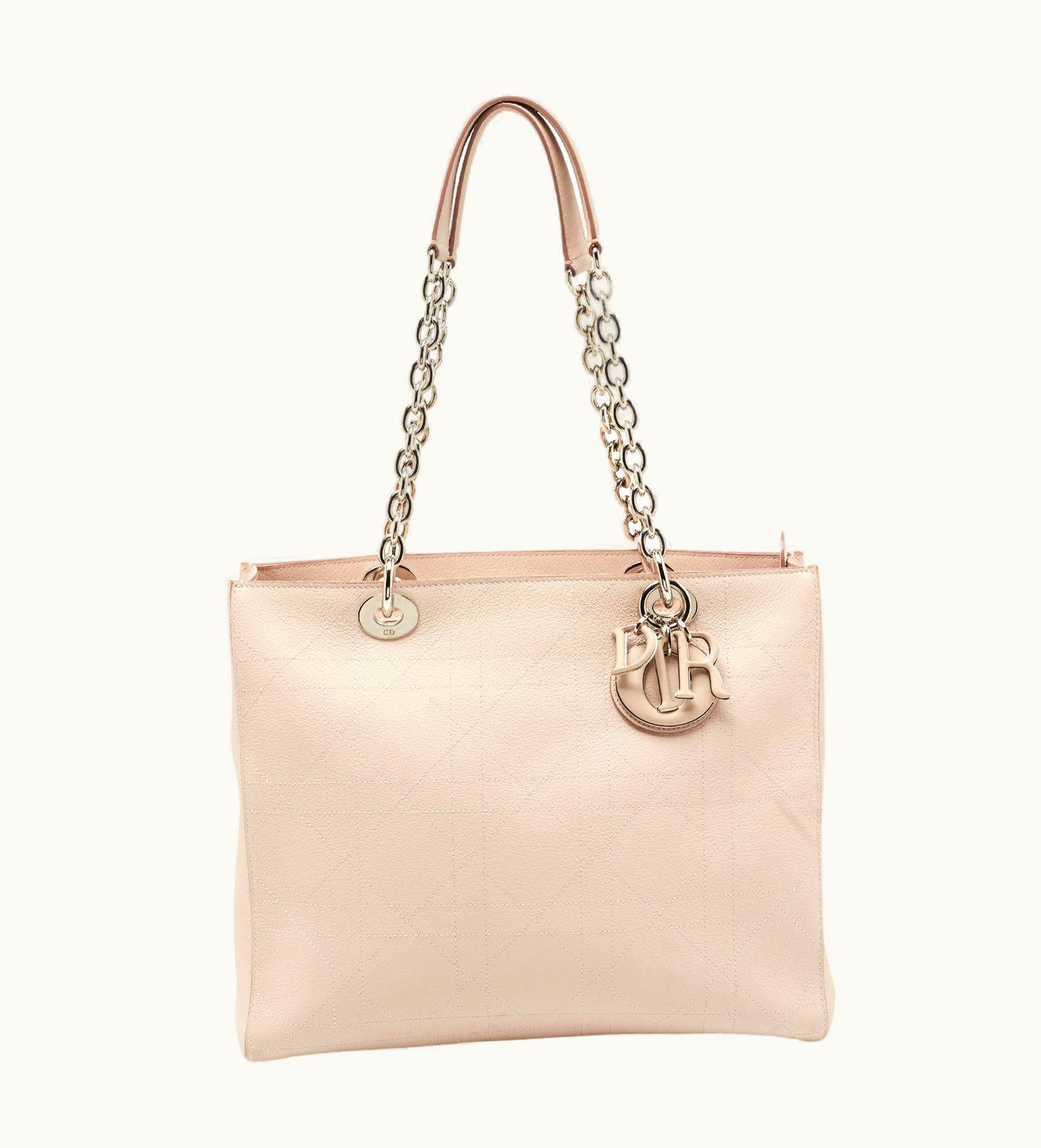Dior Dior Light Pink Cannage Leather UltraDior Tote