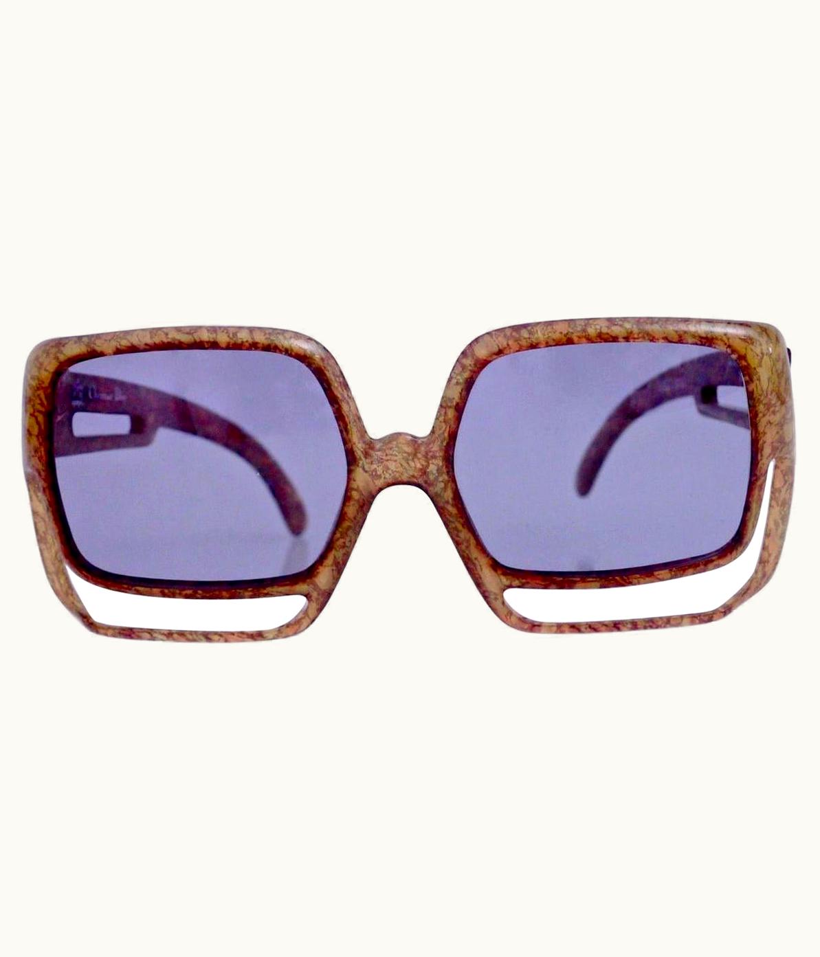 Dior Vintage Oversize Christian Dior Space Age Brown Sunglasses