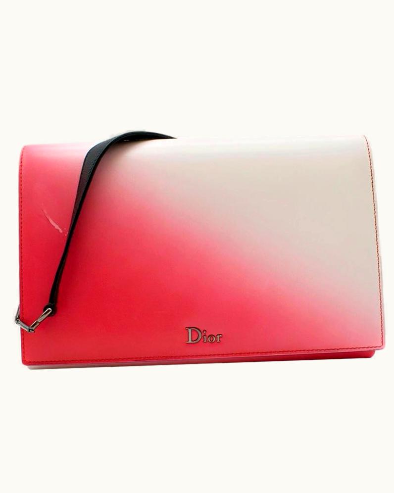 Dior Dior Pink & White Ombre Leather Cruise Flap Bag