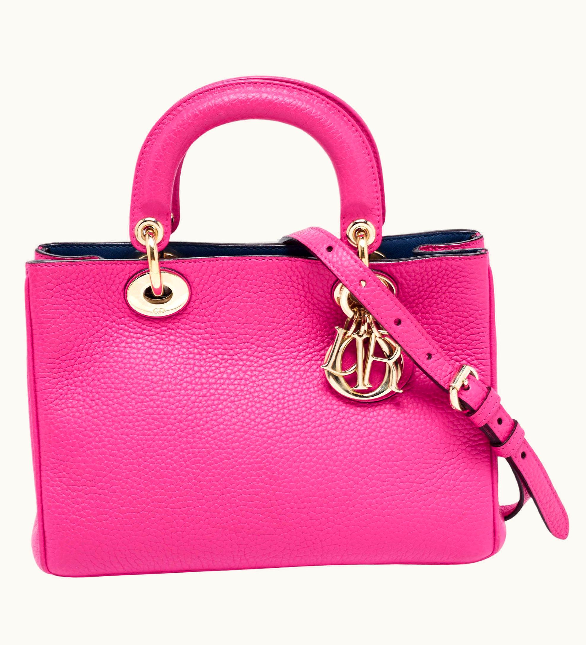 Dior Dior Pink Grained Leather Mini Diorissimo Tote