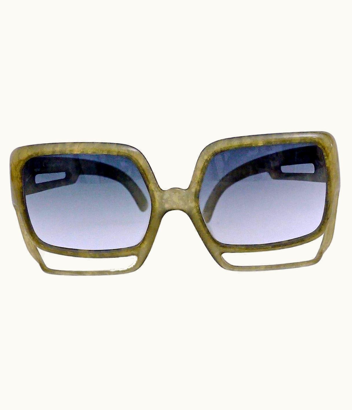 Dior Vintage Oversize Christian Dior Space Age Green Sunglasses