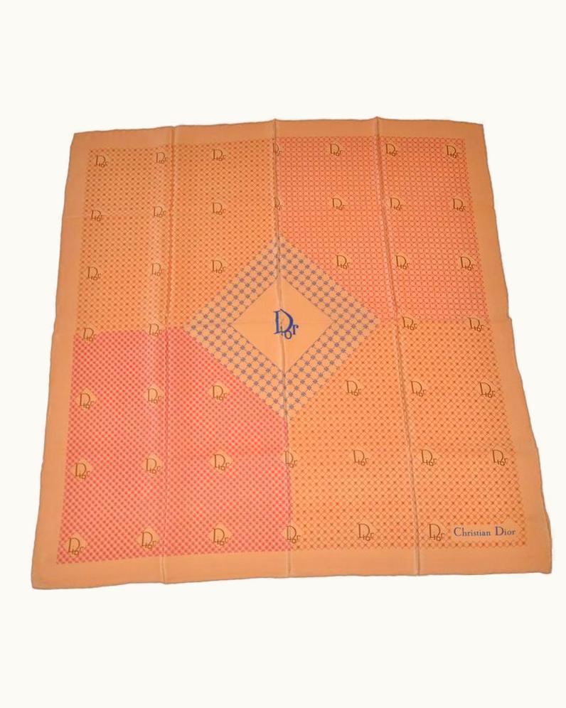 Dior Christian Dior Multi-Signature Logo Silk Scarf