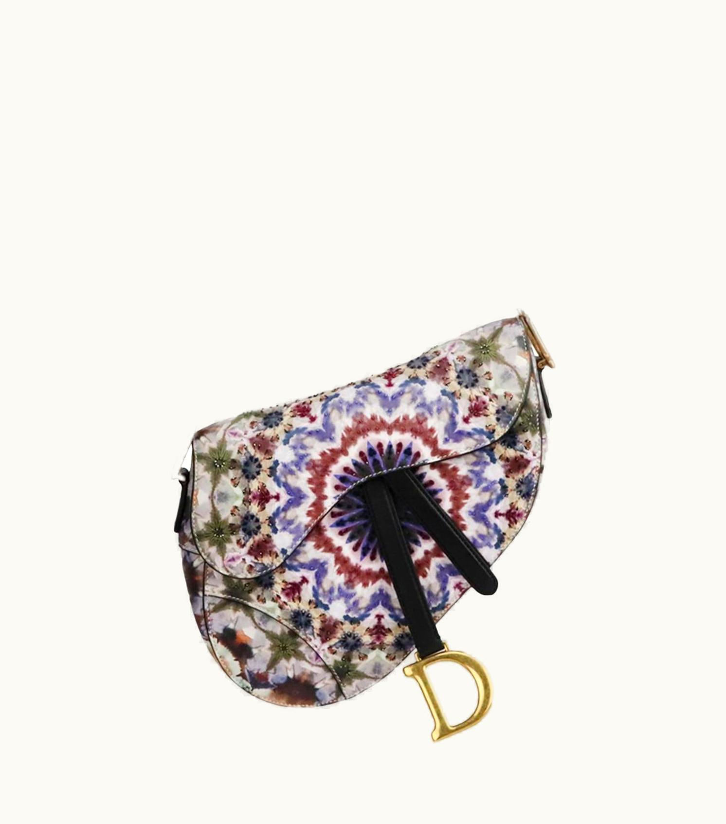 Dior Christian Dior 2019 Saddle Kaléidiorscopic Leather Shoulder Bag