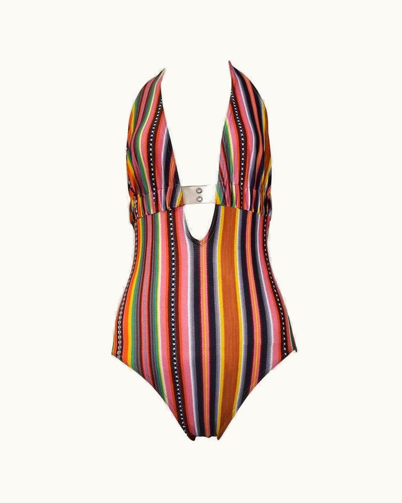 Dior Christian Dior Stripe Cargo Strap Swim Suit 2002