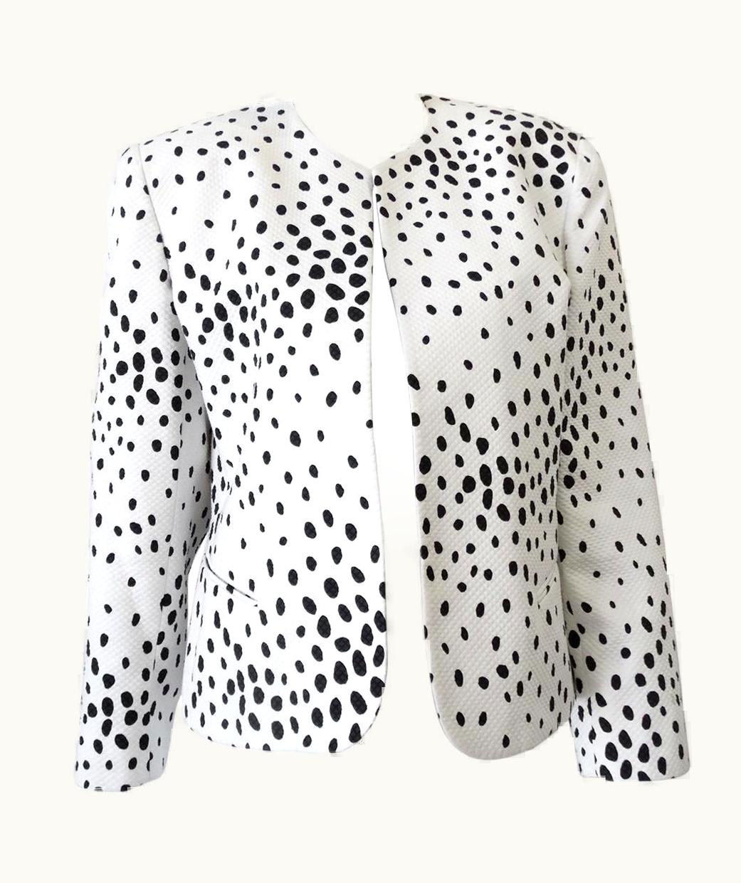 Dior 1980s Christian Dior Quilted Polka Dot Blazer