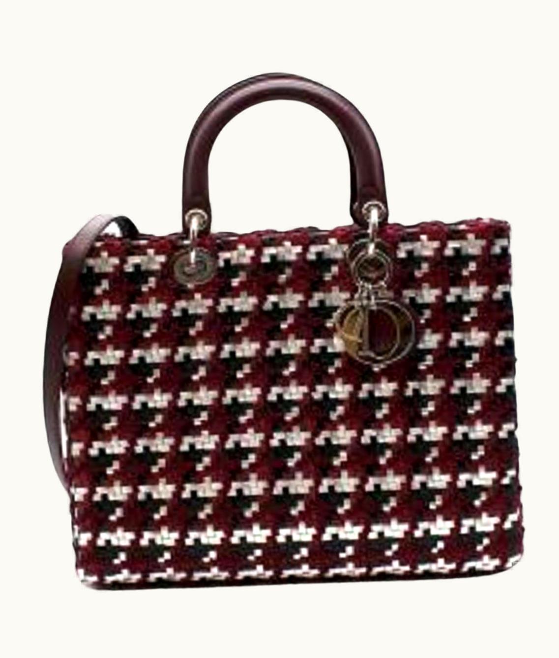 Dior Tweed & Leather Woven Large Lady Dior Bag UZ0569357