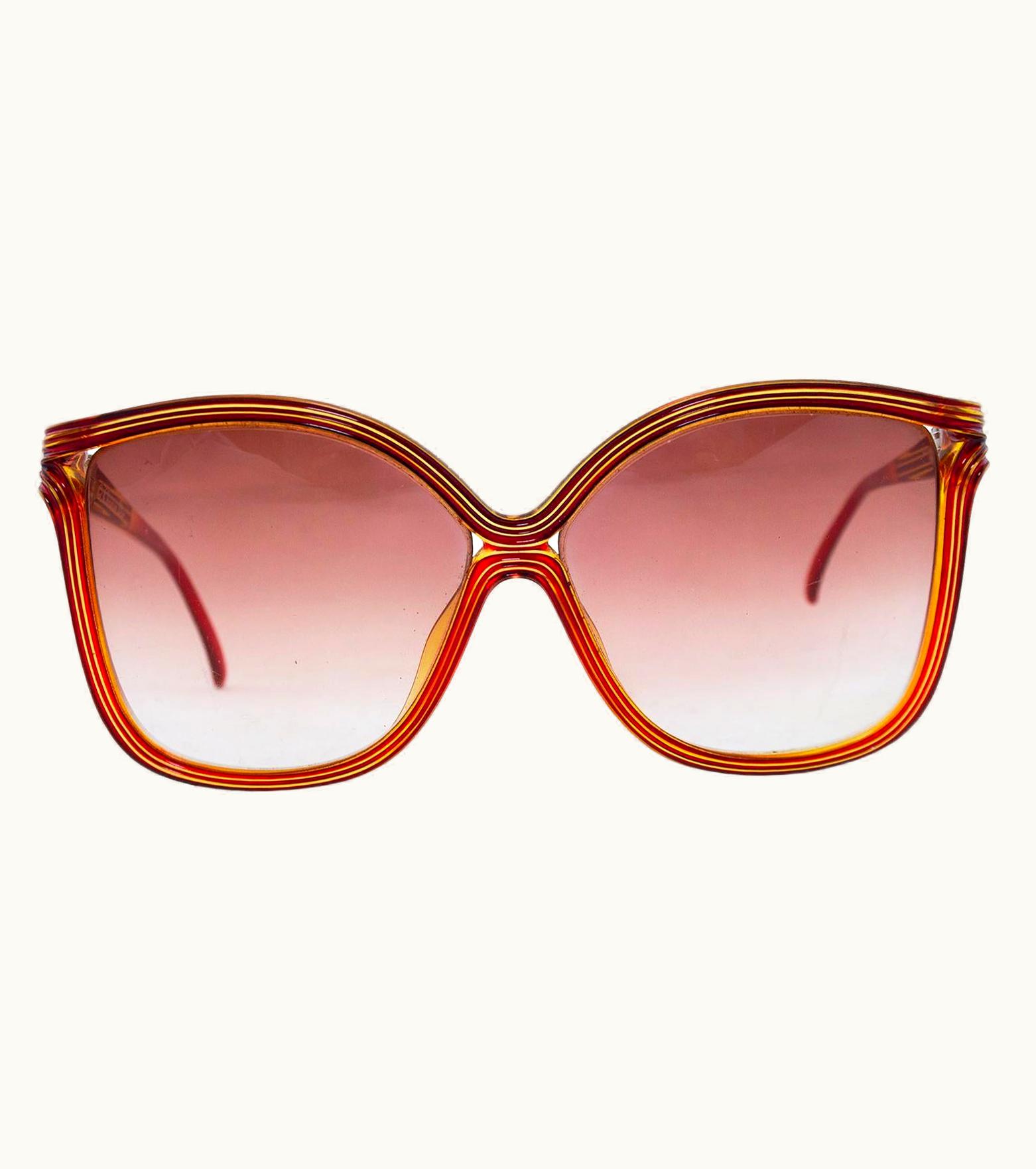 Dior 1980s Christian Dior Large Red And Gold Sunglasses