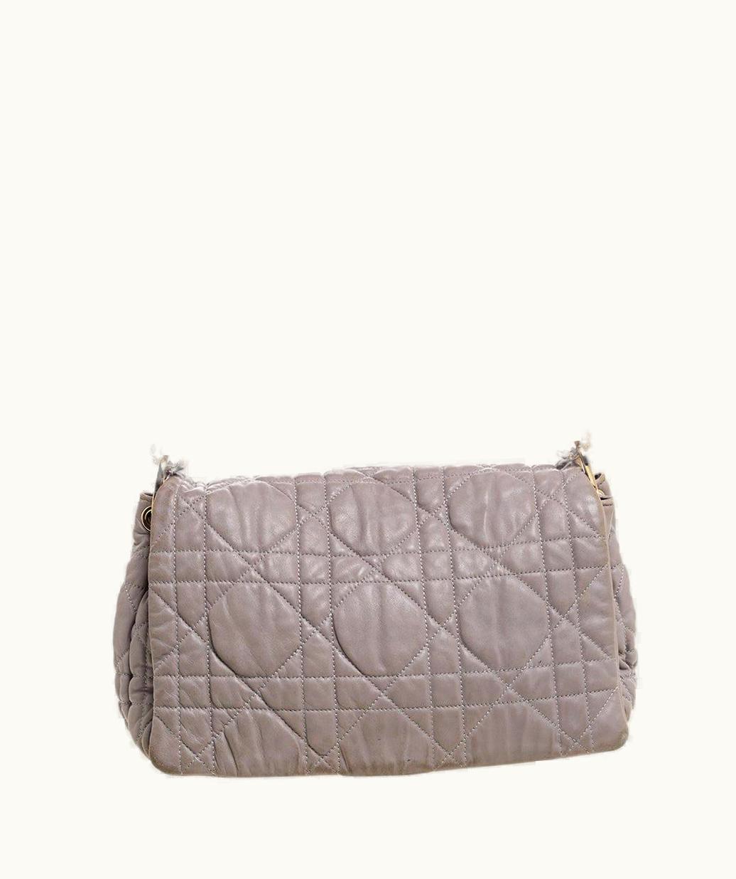 Dior Dior Grey Leather Delices Gaufre Flap Shoulder Bag UZ0569374