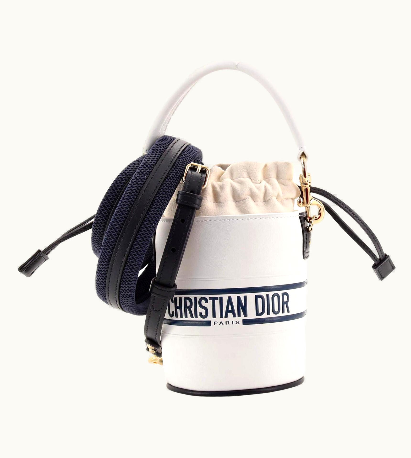 Dior Christian Dior VIbe Drawstring Bucket Bag Leather Small