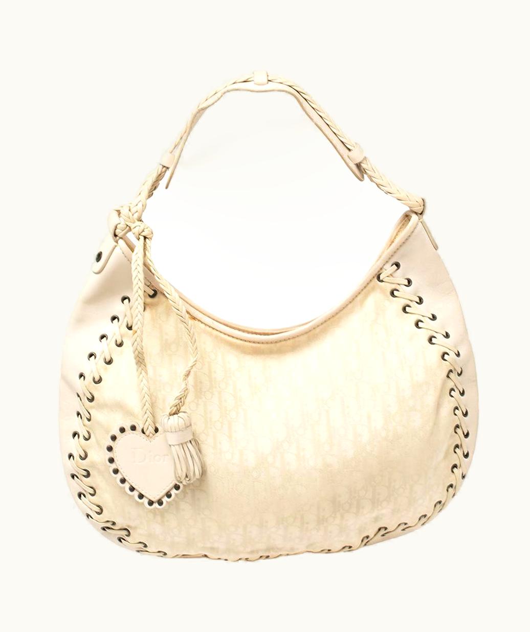 Dior Dior Cream Oblique Canvas And Leather Ethnic Hobo