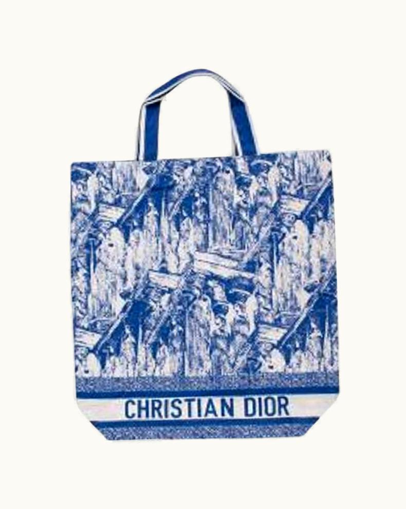 Dior Dior Blue & Cream Jacquard Tote Bag Cruise 2022 UZ0569389