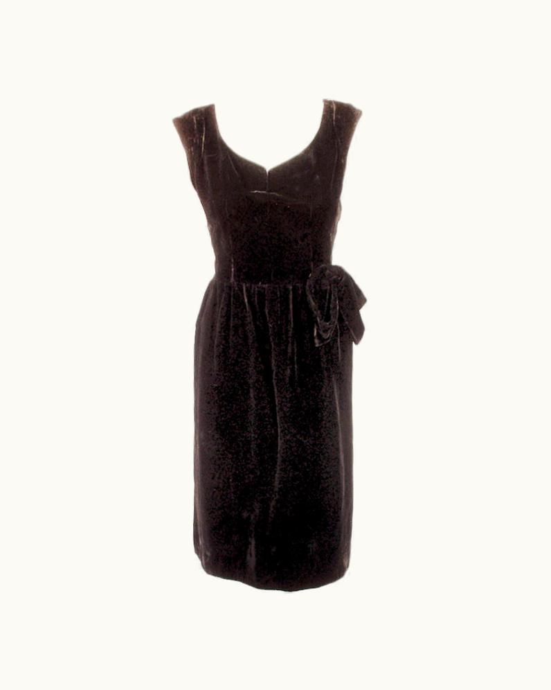 Dior Christian Dior Haute Couture Black Velvet Cocktail Dress