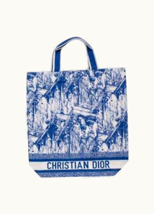 Dior Dior Blue & Cream Jacquard Tote Bag Cruise 2022 UZ0569397