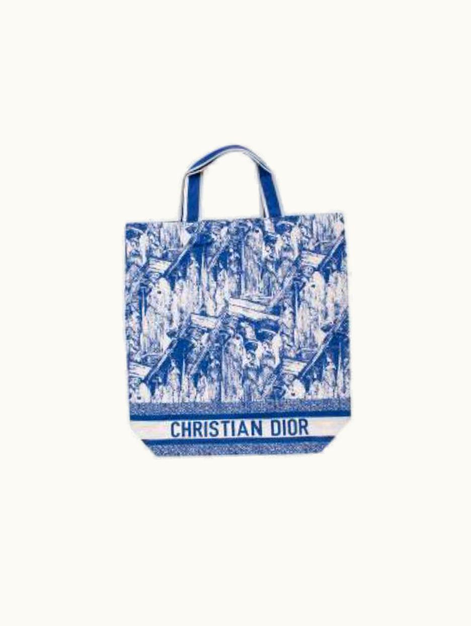 Dior Dior Blue & Cream Jacquard Tote Bag Cruise 2022 UZ0569404