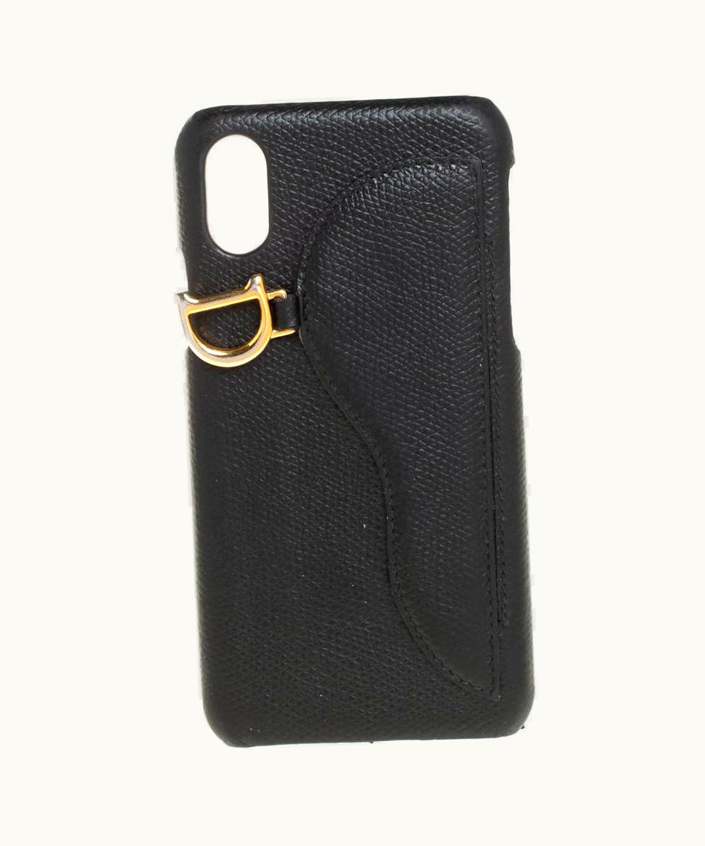 Dior Dior Black Leather Saddle iPhone Case
