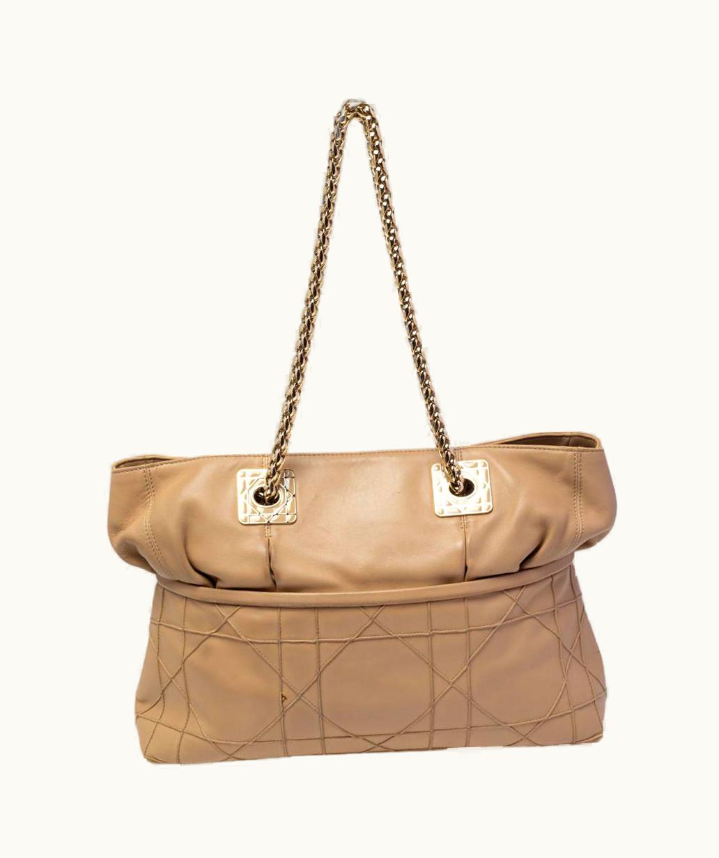 Dior Dior Beige Cannage Leather Granville Chain Link Tote UZ0569412