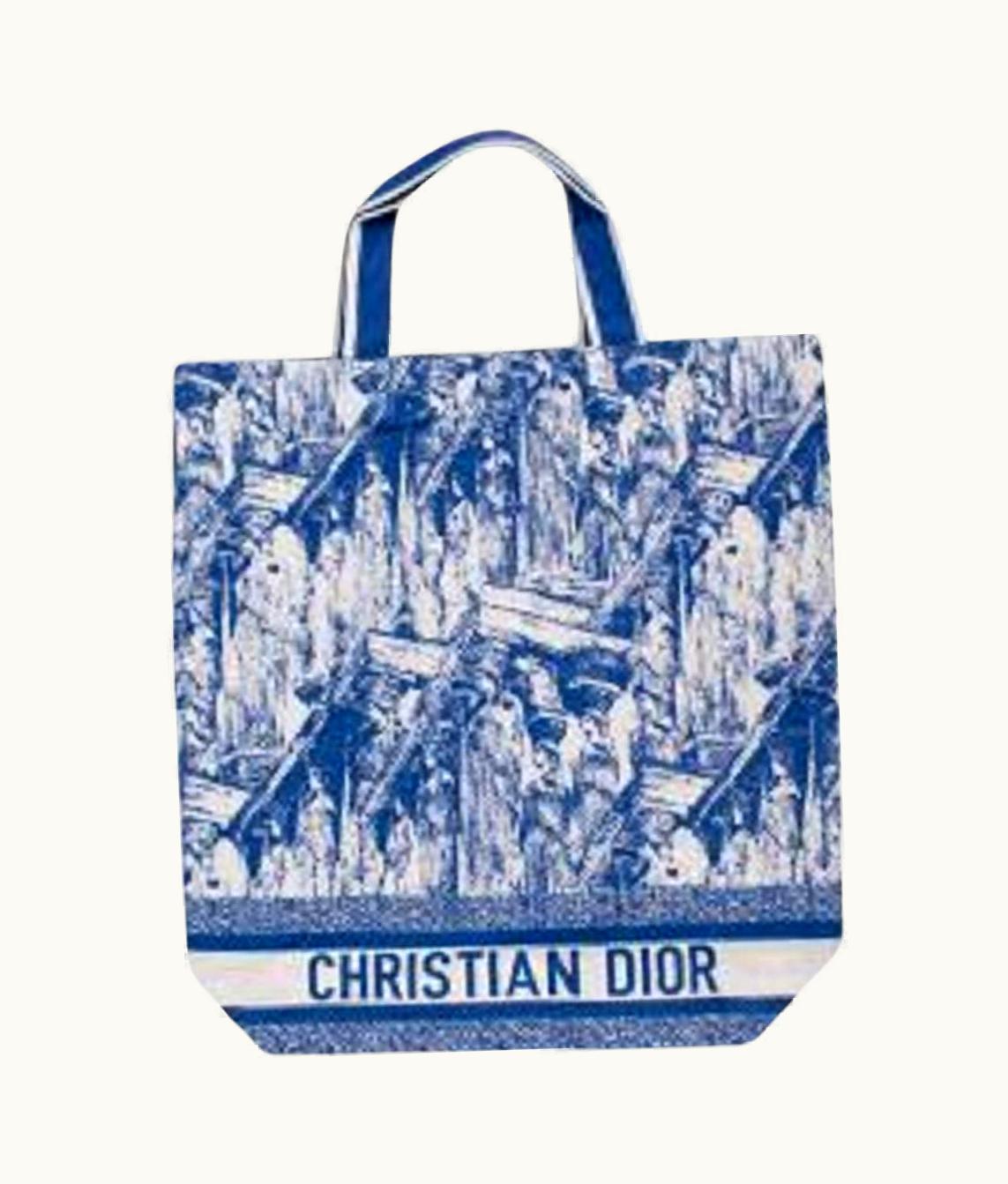 Dior Dior Blue & Cream Jacquard Tote Bag Cruise 2022 UZ0569415