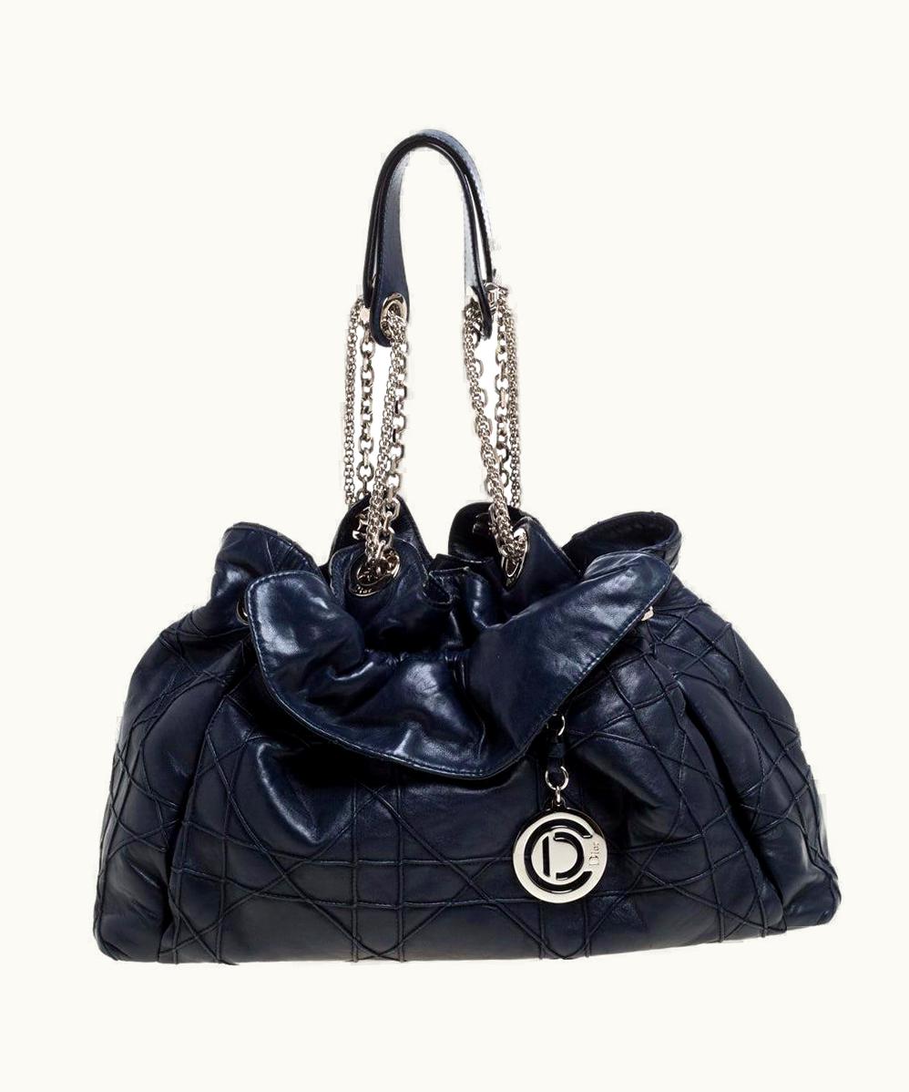 Dior Dior Navy Blue Cannage Leather Le Trente Hobo UZ0569416