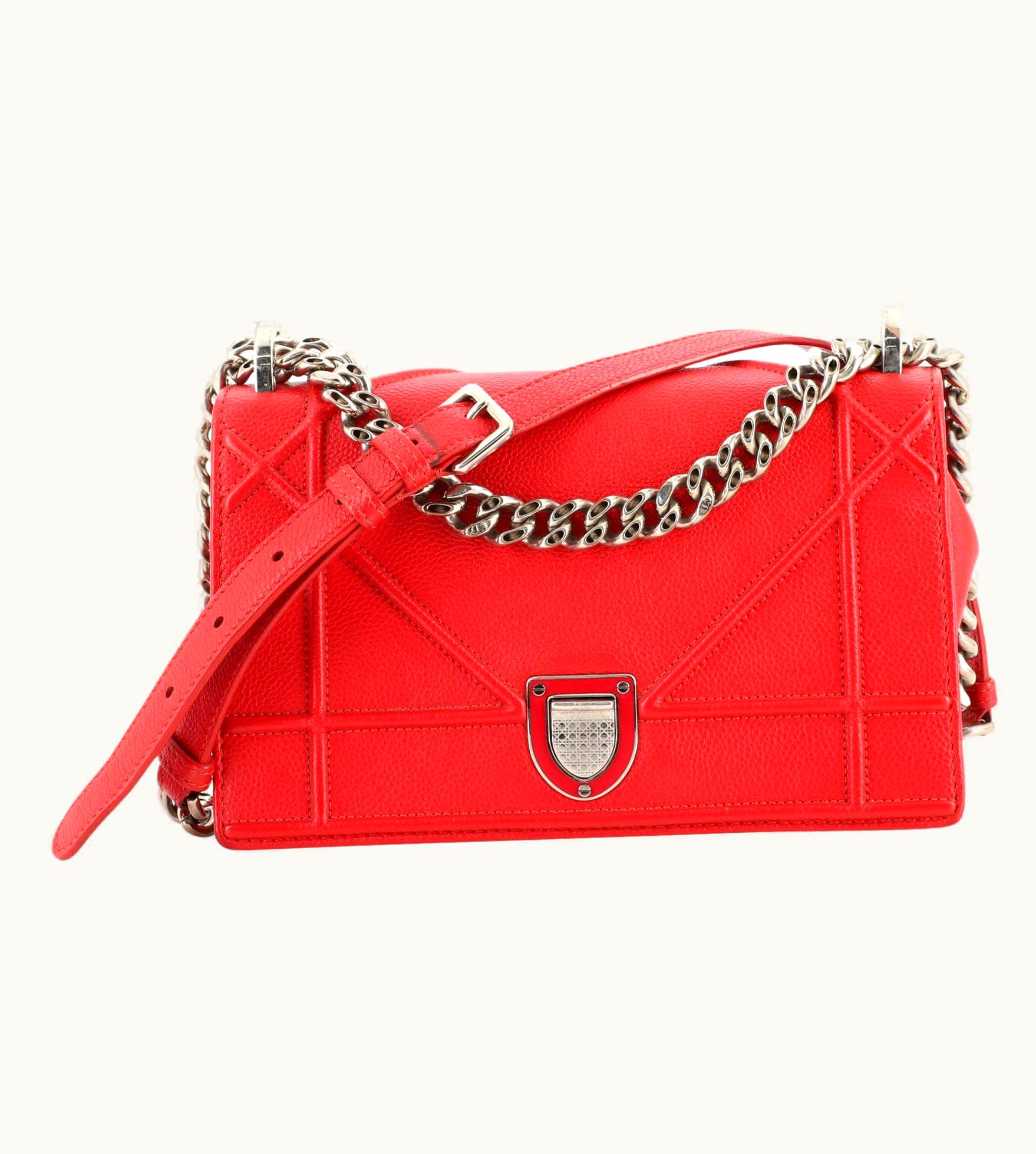Dior Christian Dior Diorama Flap Bag Grained Calfskin Small