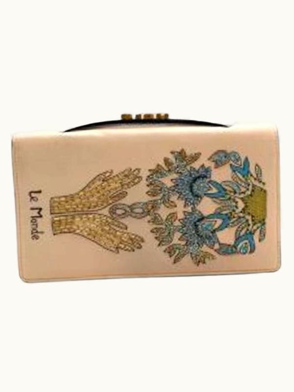 Dior Dior Nude Pink Leather Le Monde Beaded Clutch UZ0569428