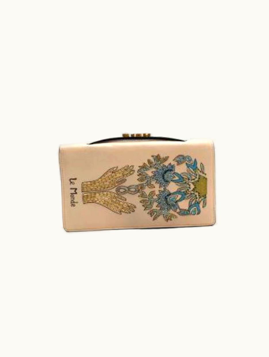 Dior Dior Nude Pink Leather Le Monde Beaded Clutch UZ0569431
