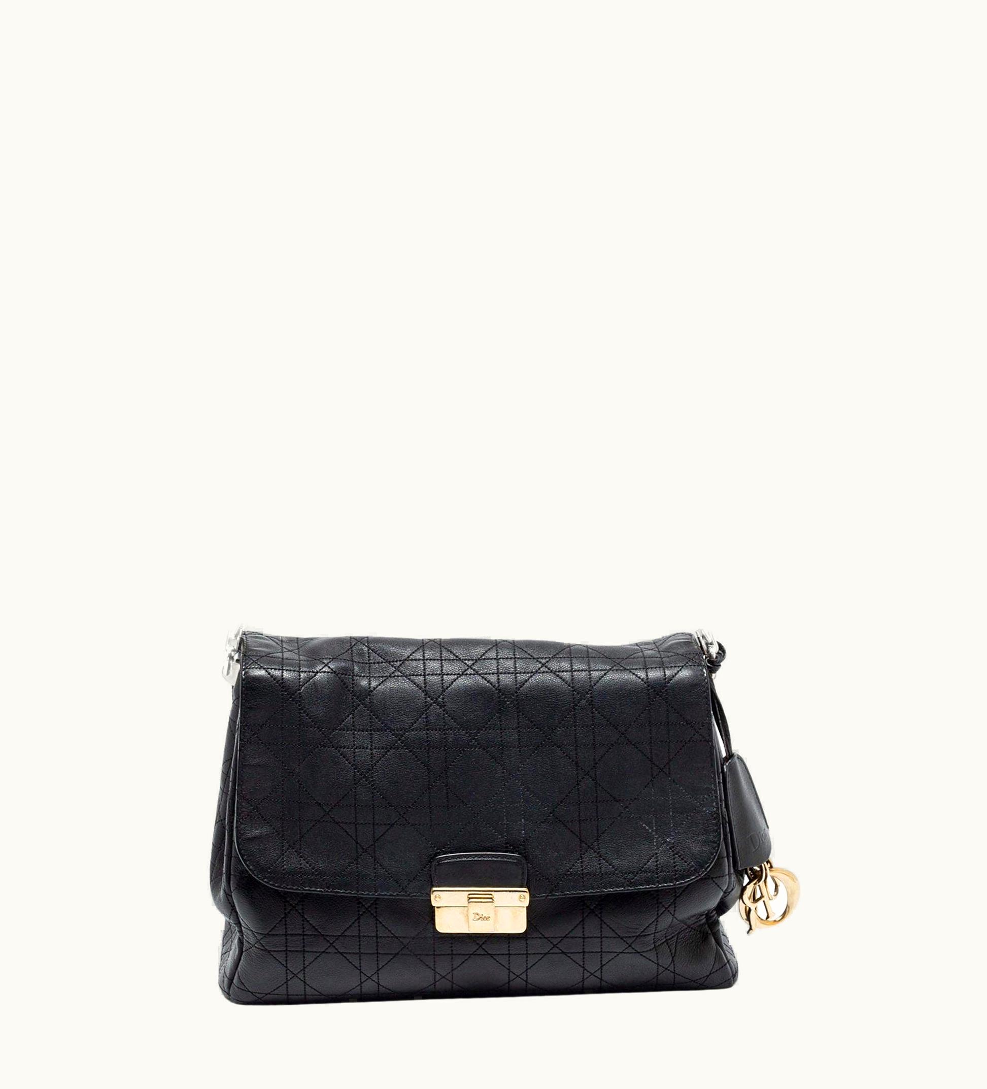 Dior Dior Black Cannage Leather Large Diorling Shoulder Bag UZ0569442