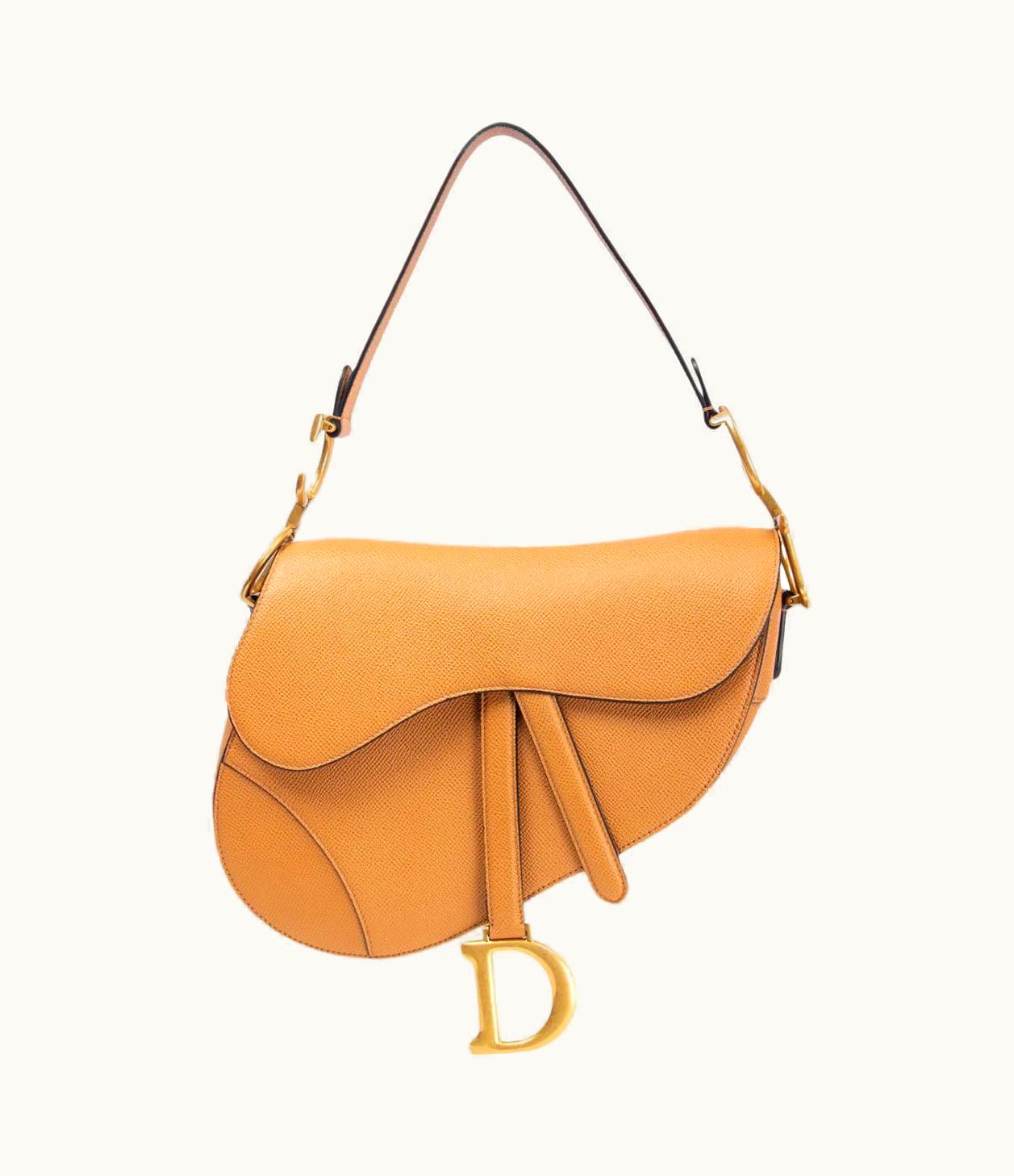 Dior Christian Dior Camel Brown Leather Saddle Shoulder Bag
