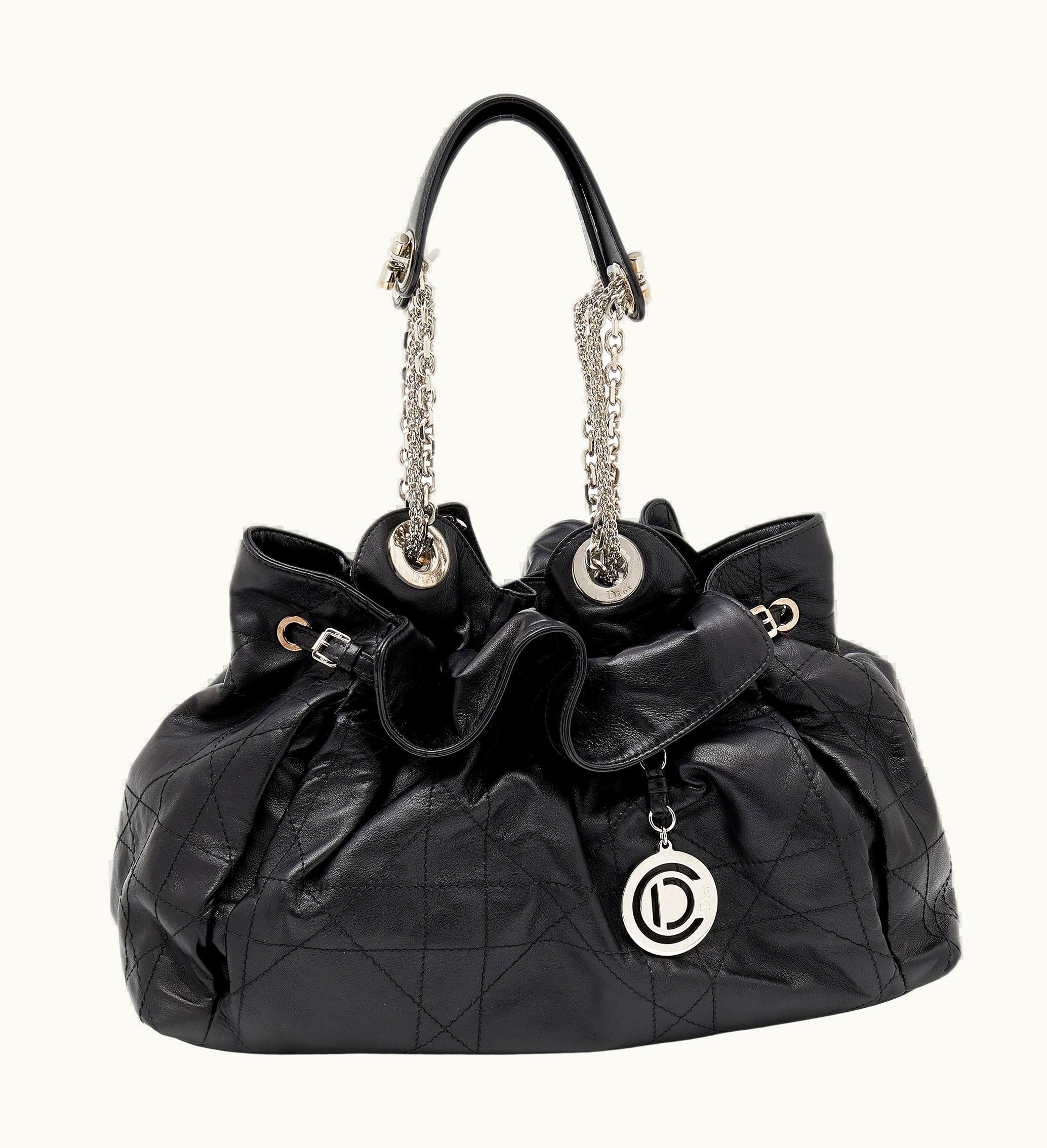 Dior Glint Dior Le Trente Hobo Shoulder Bag Black