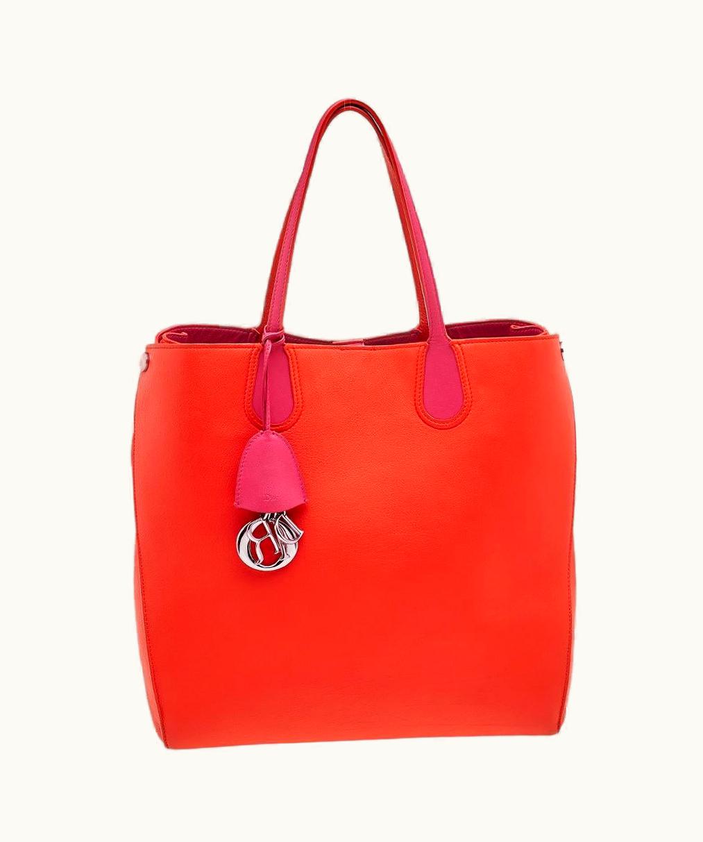 Dior Dior Orange/Pink Leather Large Dioraddict Shopper Tote UZ0569455