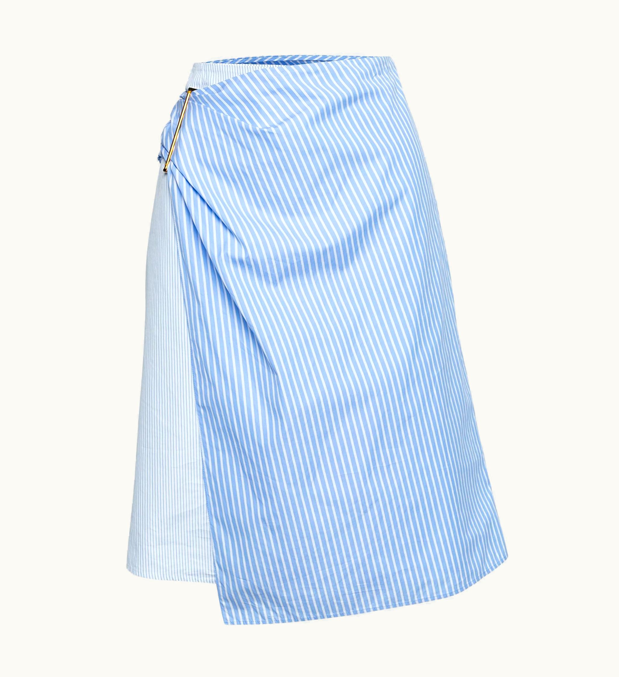 Dior Dior Blue & White Striped Cotton Asymmetric Skirt UZ0569462