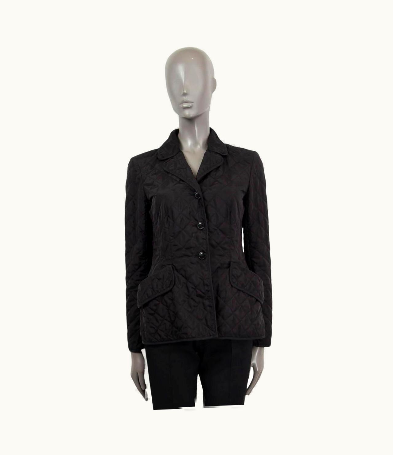 Dior Christian Dior Black Silk Quilted BlazerJacket