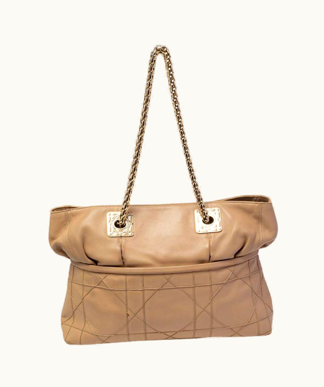 Dior Dior Beige Cannage Leather Granville Chain Link Tote UZ0569471