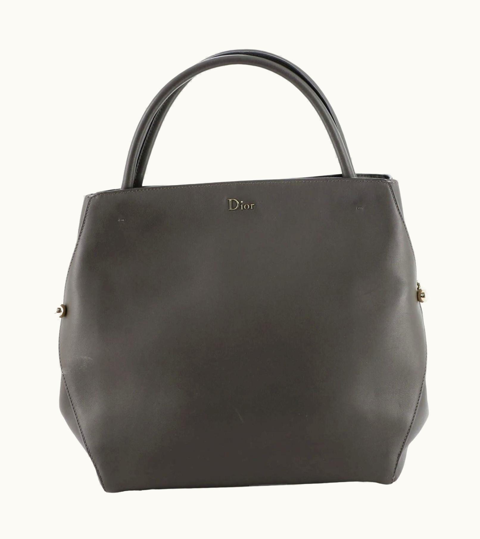 Dior Christian Dior Top Handle Bar Tote Calfskin Medium