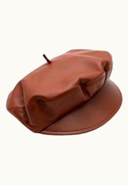 Dior Dior Brown Lambskin Baker Boy Cap