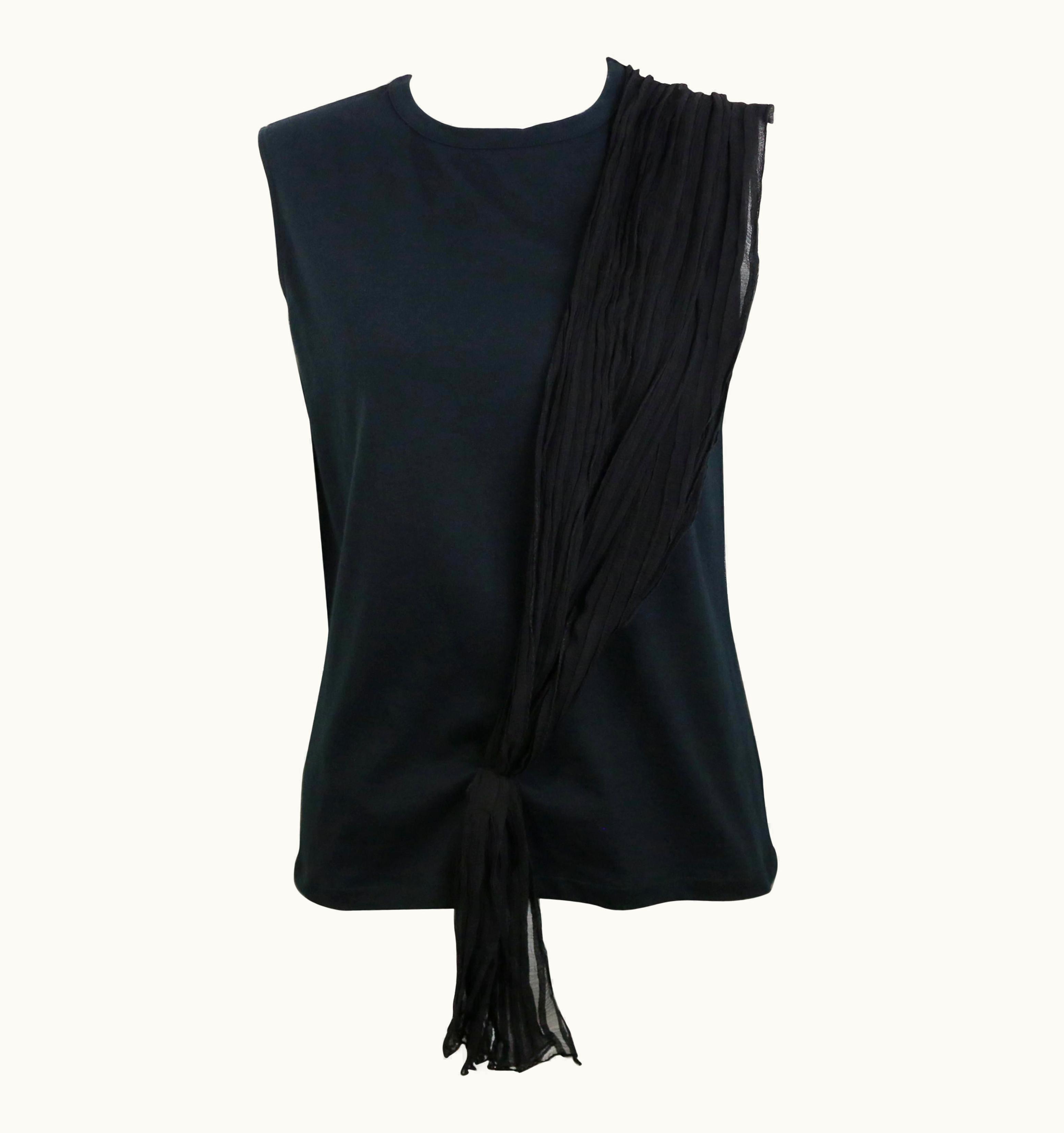 Dior Dior Black Tank Top With Silk Wrap Details