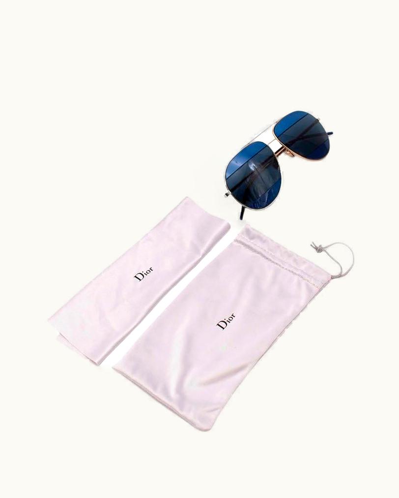 Dior Christian Dior Blue Bicolour Split 2 Aviator Sunglasses