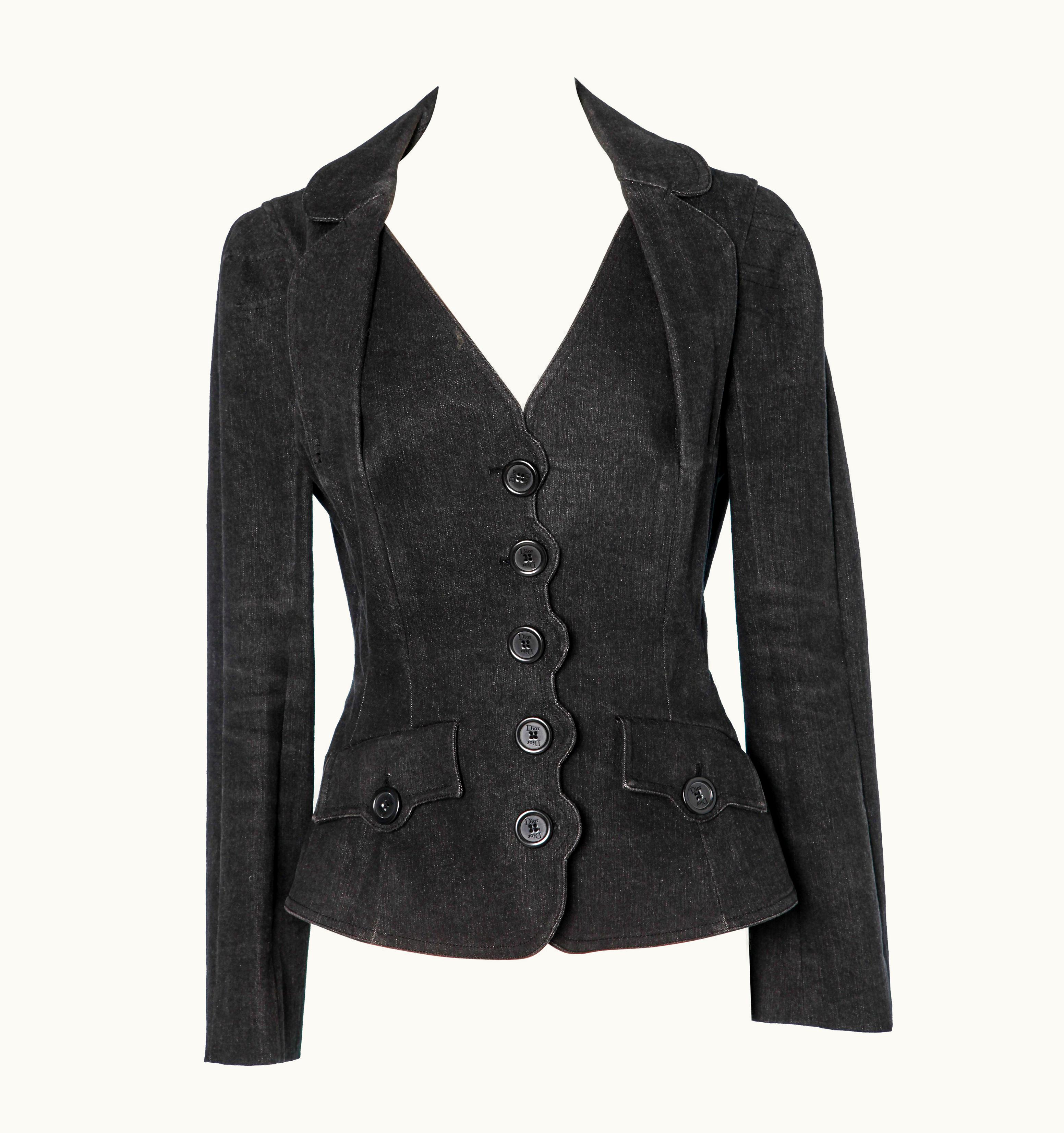 Dior Black Denim Jacket Single-breasted Christian Dior Boutique