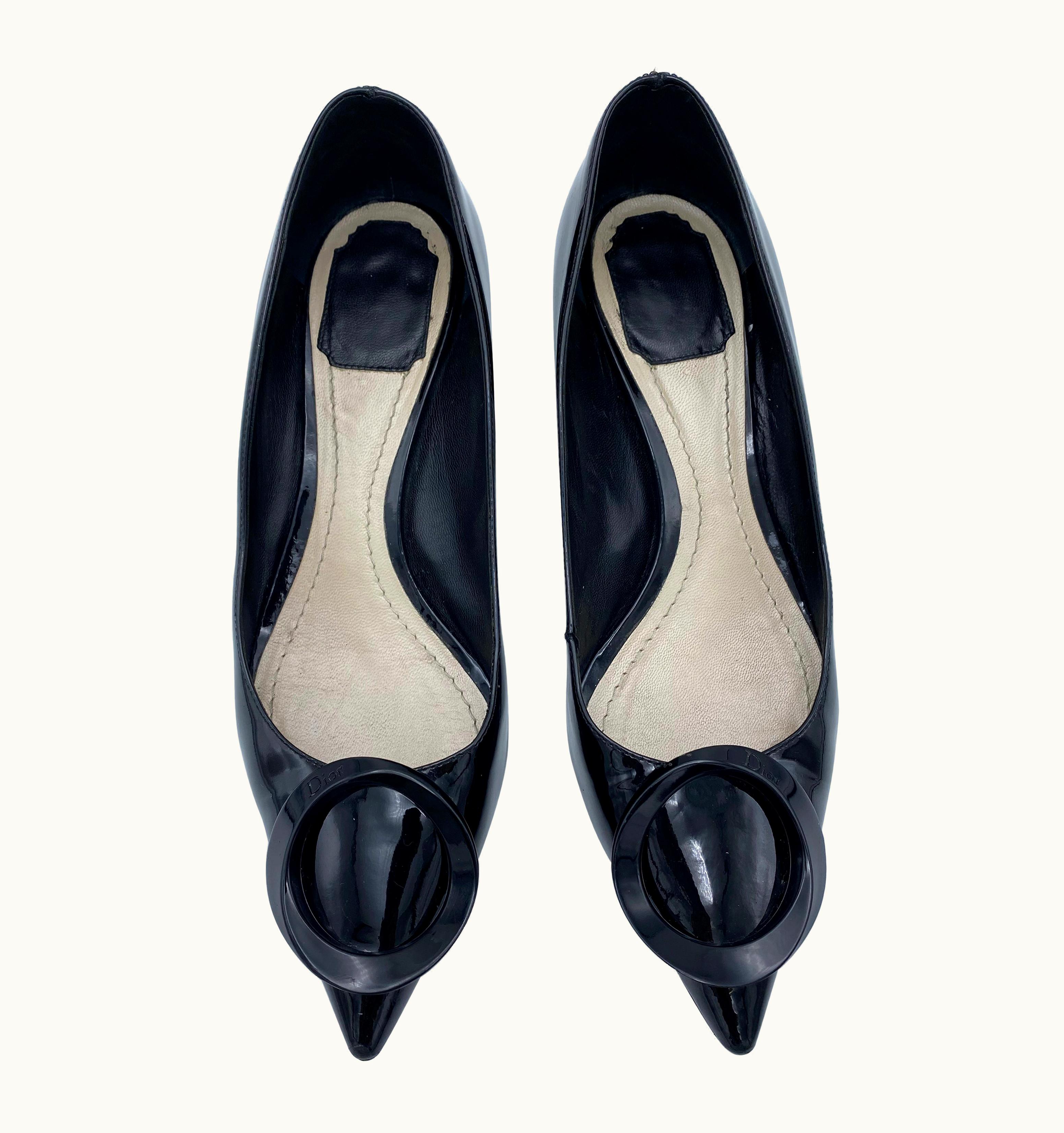 Dior Christian Dior Black Patent Leather Pumps