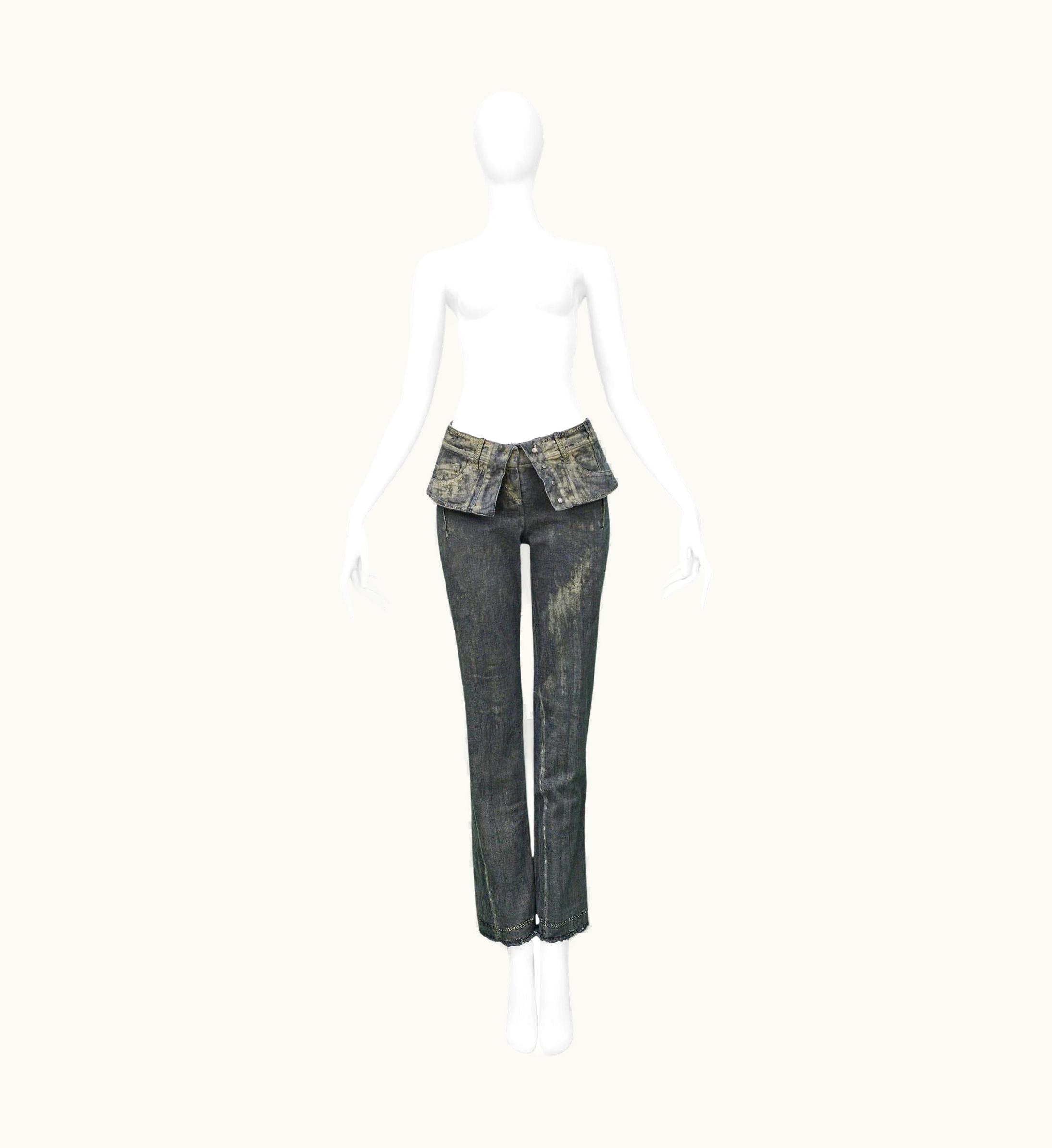 Dior Christian Dior Grey Denim Jeans With Gold Wax 2006
