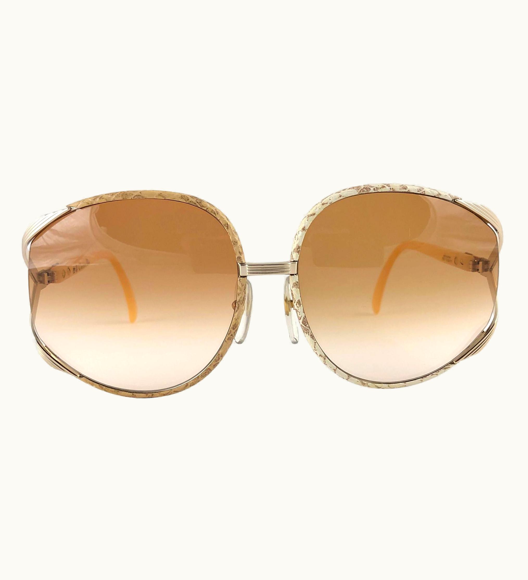 Dior Vintage Christian Dior 2250 Oversized Python Lined Sunglasses