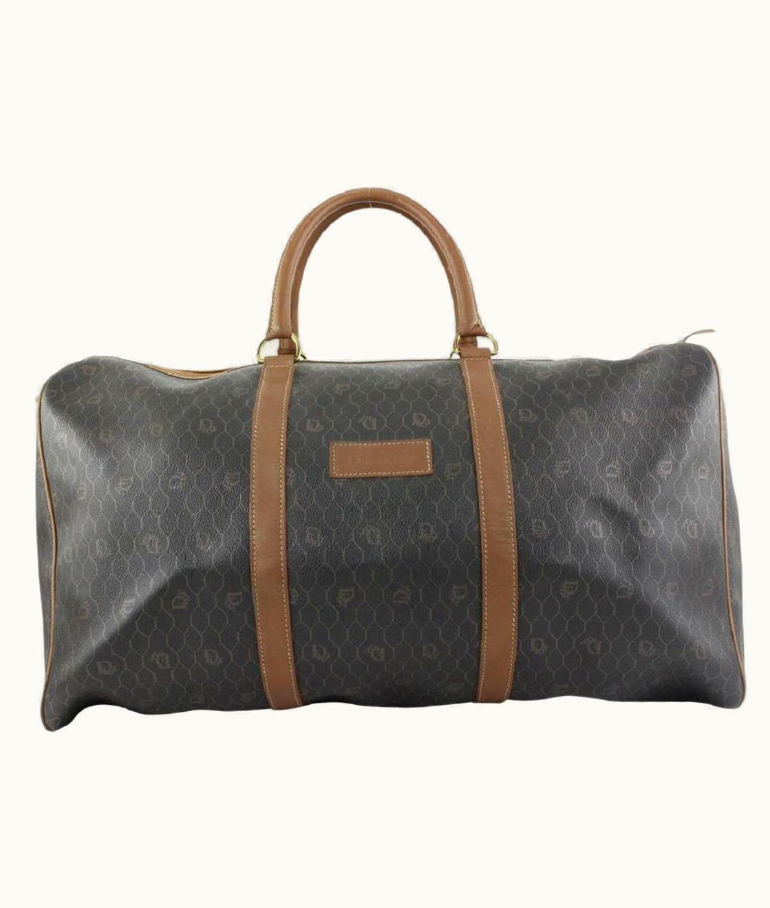 Dior Dior Black Monogram Trotter Honeycomb Boston Duffle Bag 8cd62