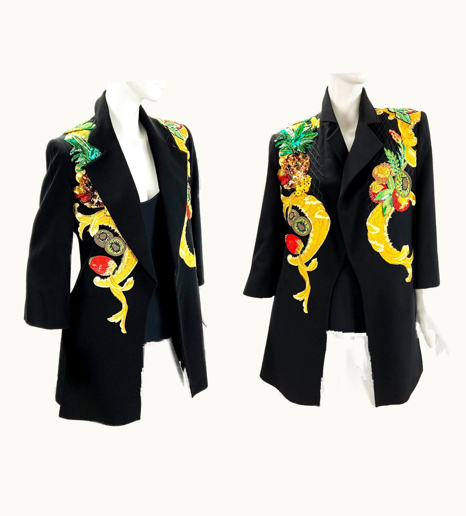 Dior Christian Dior 1980' Numbered Beaded & Embroidered Long Blazer Jacket + Top