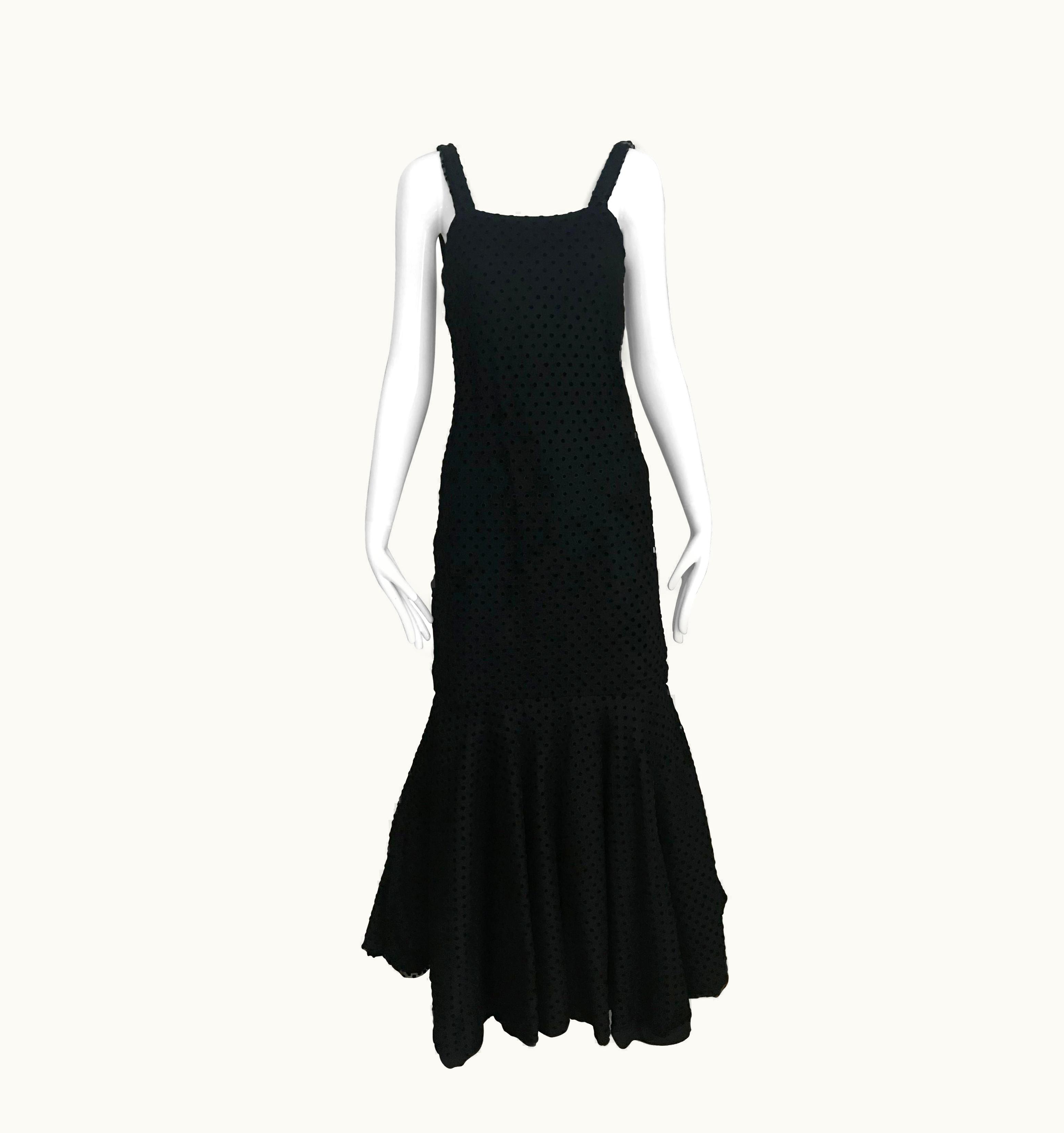 Dior Christian Dior Black Net Dress With Velvet Dot Dress