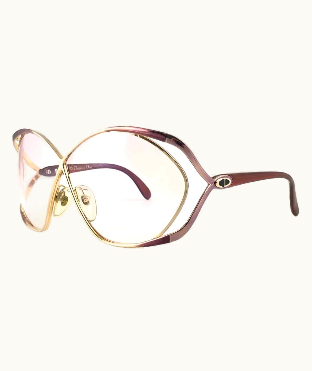 Dior Vintage Christian Dior 2056 48 Butterfly Translucent Metallic Sunglasses