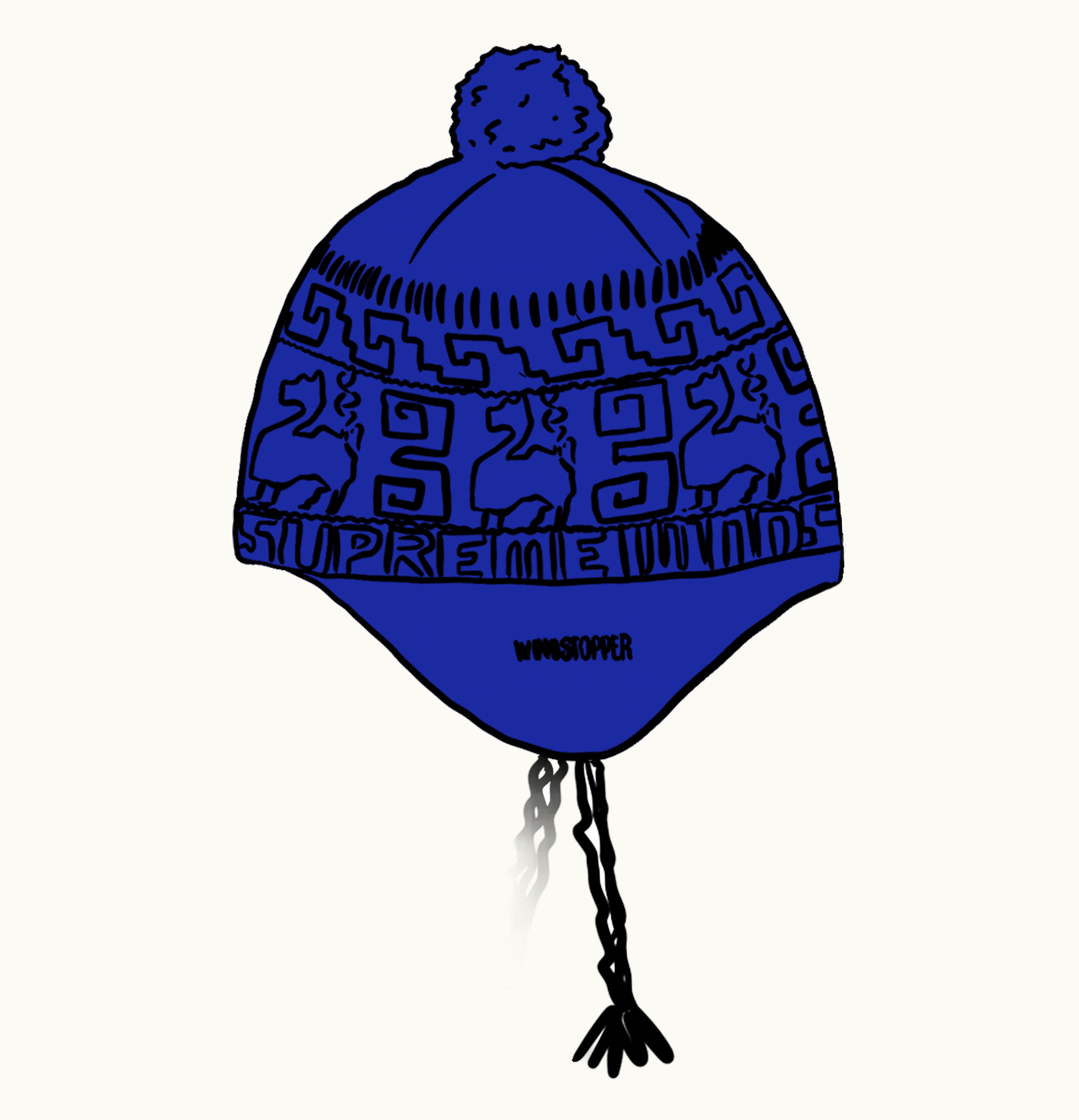 Supreme Supreme Chullo Windstopper Earflap Beanie Blue