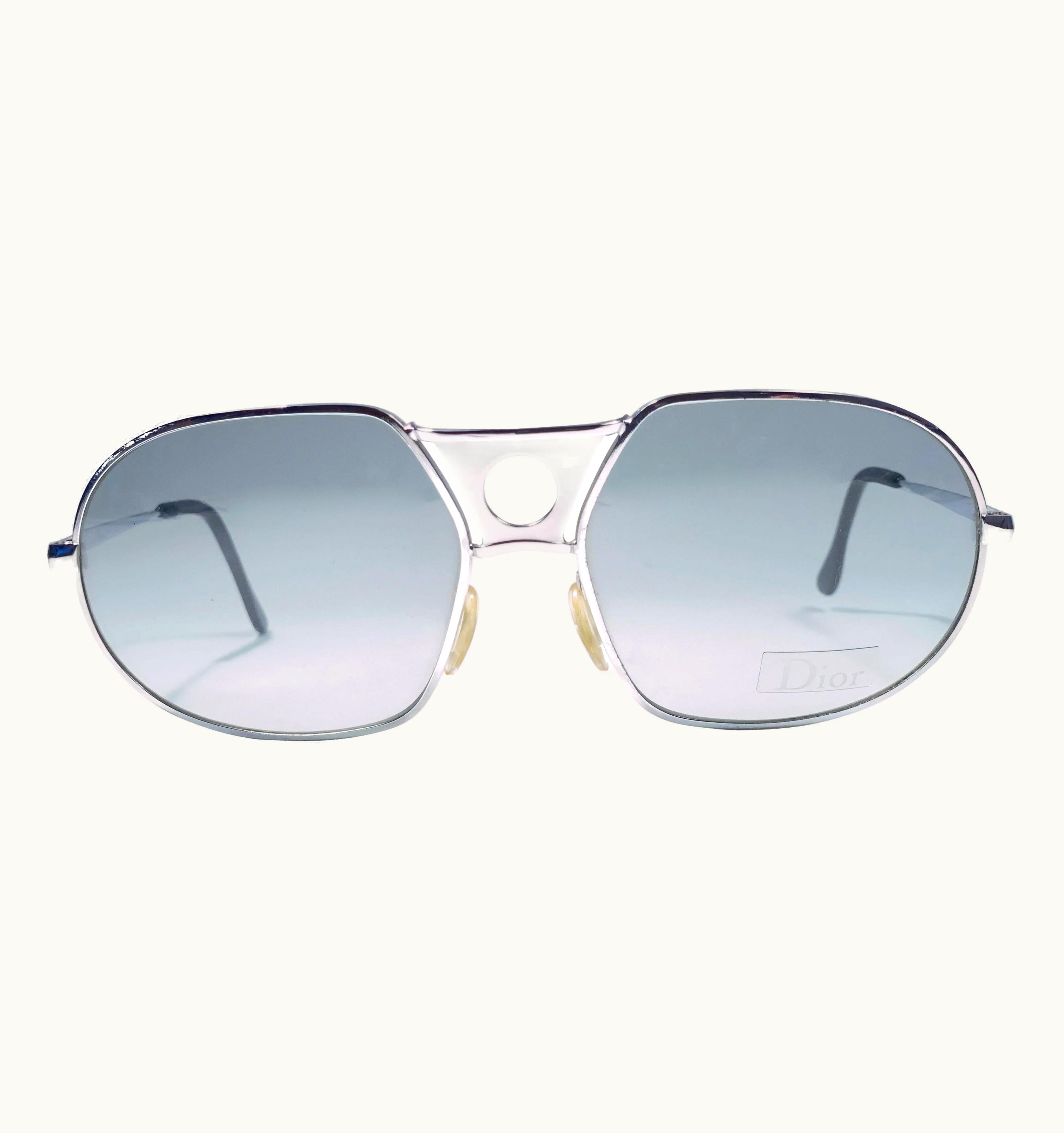 Dior Vintage Christian Dior Monsieur Oversized Silver Frame Sunglasses