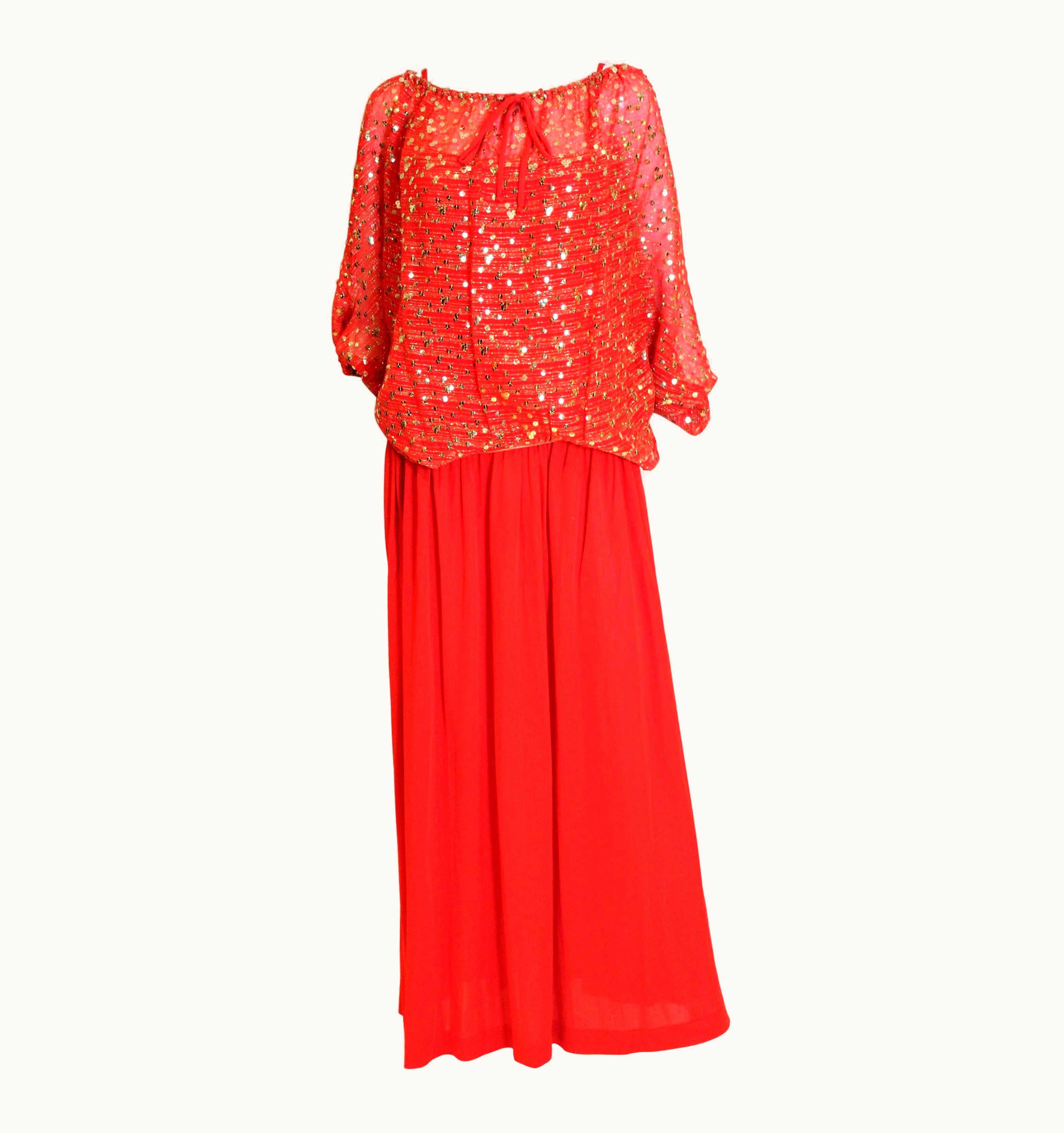 Dior Christian Dior Red Boutique Paris Dress And Evening Top